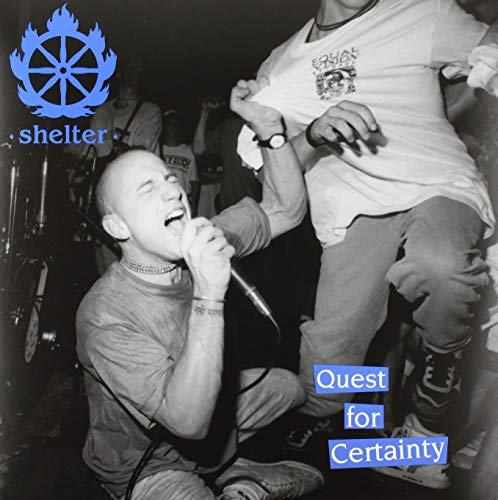 Black and white album cover featuring a vocalist performing with a crowd.