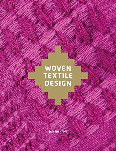 Book cover with a magenta textured fabric background and gold geometric title text.