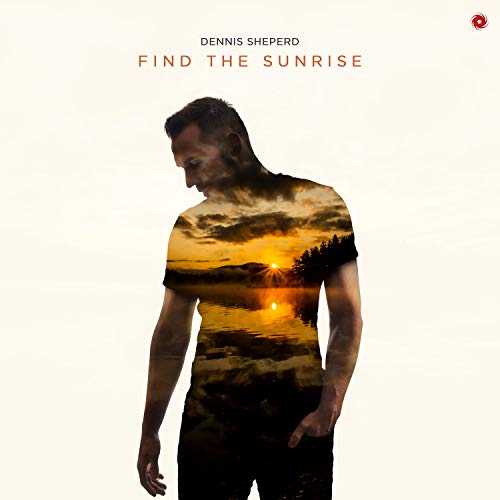 CD cover: man’s silhouette filled with a vibrant sunrise landscape.
