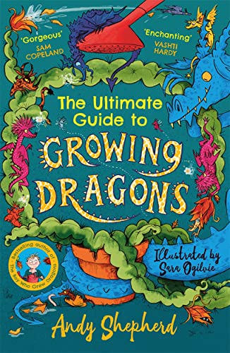 Book cover: colorful dragons amongst green foliage, title "Growing Dragons".