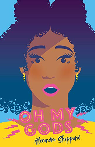Book cover: illustration of a young woman with curly hair and lightning bolts.