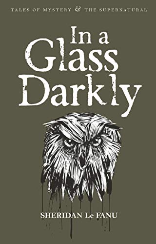 Book cover: "In a Glass Darkly" with an owl illustration.