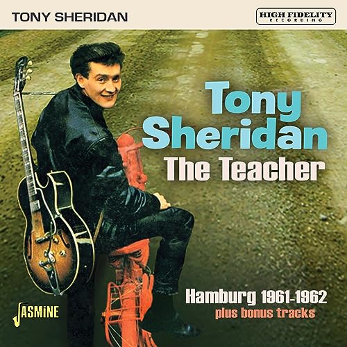 Tony Sheridan album cover featuring a portrait with a guitar and scooter.