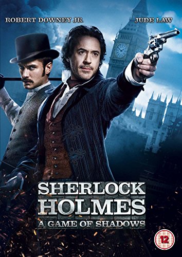 Sherlock Holmes DVD cover featuring Robert Downey Jr. and Jude Law.