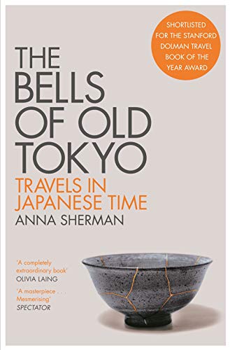 Book cover: “The Bells of Old Tokyo” with a cracked ceramic bowl.