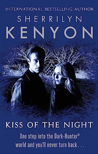 Book cover for Kiss of the Night by Sherrilyn Kenyon featuring a man and woman.