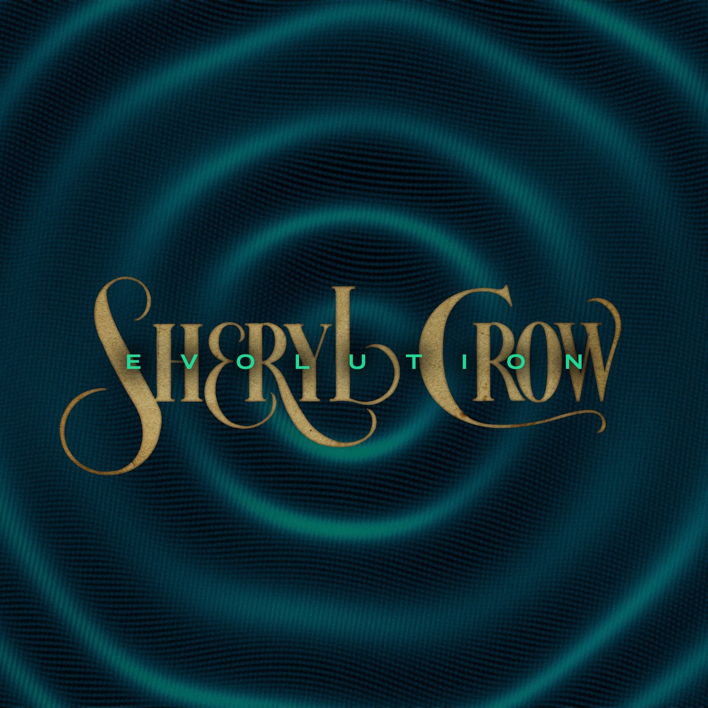 Sheryl Crow “Evolution” CD cover with swirling blue and gold design.