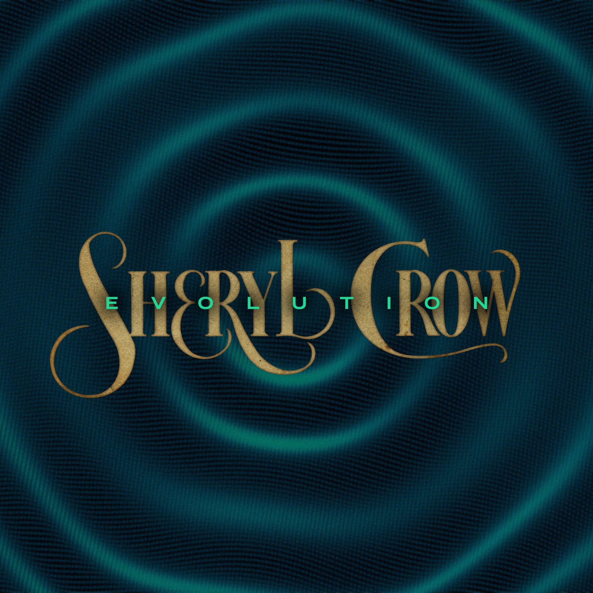 Sheryl Crow “Evolution” CD cover with swirling blue and gold design.
