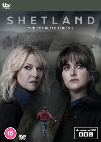 Shetland" Series 8 DVD cover featuring two women and a distant figure.