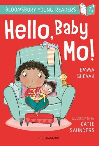 Book cover: woman with child in armchair, illustrated style.