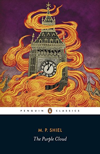 Book cover: illustrated tower engulfed in orange flames, purple background.