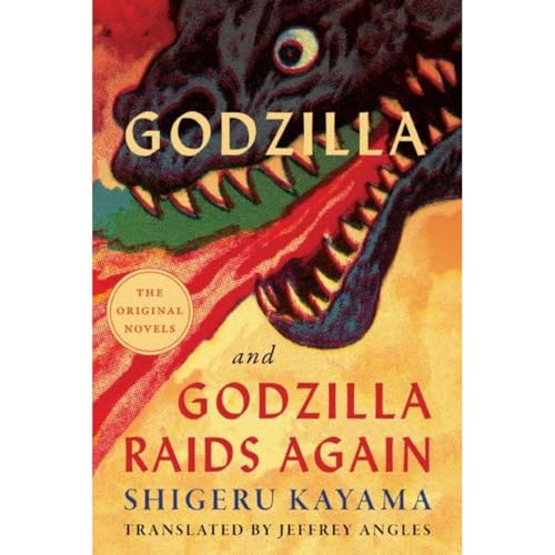 Book cover featuring a close-up of Godzilla’s face and title text.