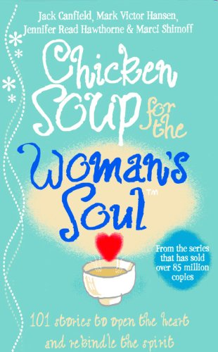 Book cover: "Chicken Soup for the Woman's Soul" with a red heart.