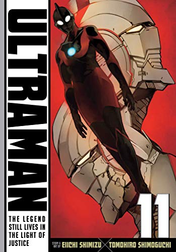 Ultraman comic book cover featuring a silver robot and dark hero.