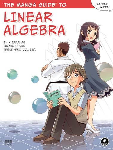 Book cover: “The Manga Guide To Linear Algebra” with anime-style characters.
