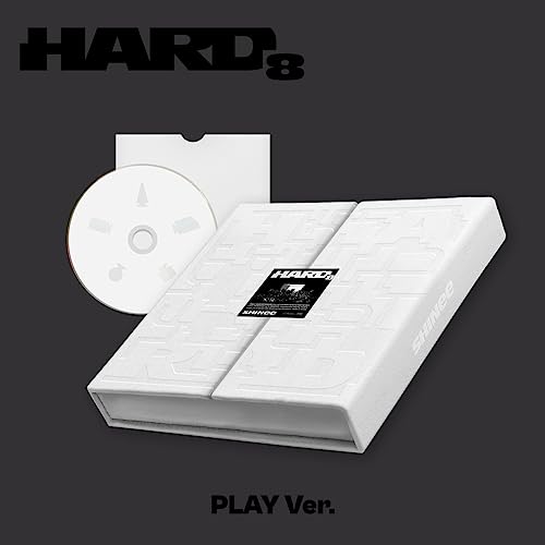 Shinee "Hard" album package with CD, white textured box, and logo.