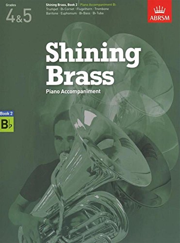 Sheet music cover: "Shining Brass," featuring a tuba player and brass instruments.