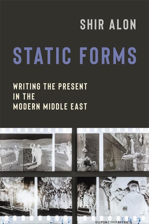 Book cover: "Static Forms" with text and a strip of vintage photos.