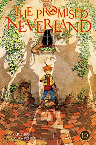 Emma stands on a brick path before a wall with large, ominous creature shadows.
