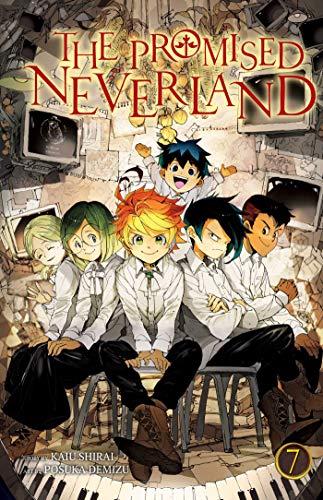 Manga cover featuring five children sitting in front of a wall of computer monitors.