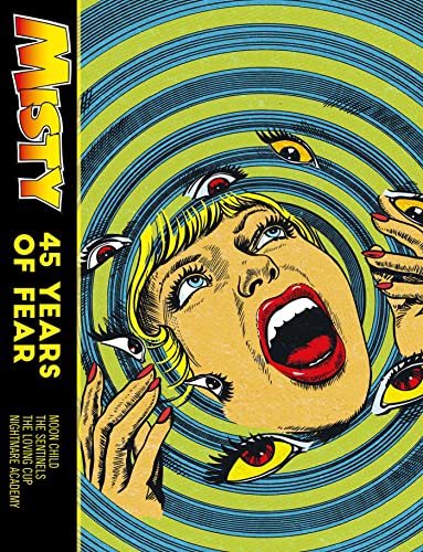 Comic book cover: woman screaming, surrounded by swirling lines and eyes.