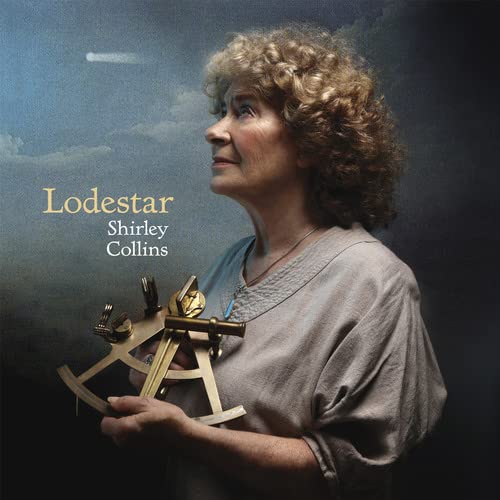 Shirley Collins album cover, showing her holding a navigational instrument.