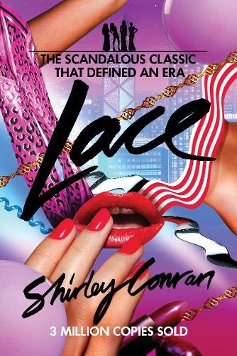 Book cover for “Lace” featuring hands, lips, and bold pink and red design.
