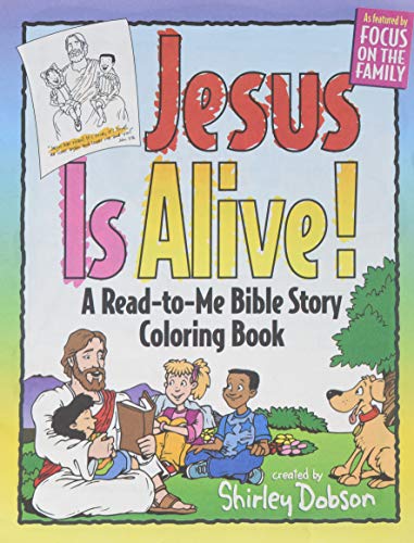 Cover of children’s coloring book featuring Jesus and children reading.
