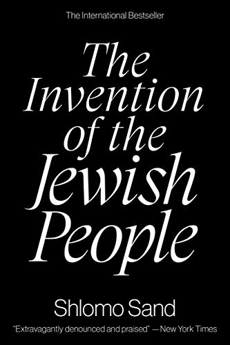 Book cover with white text on a black background reading The Invention of the Jewish People.