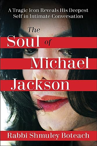 Book cover featuring a close-up of Michael Jackson with red horizontal text bars overlaying.