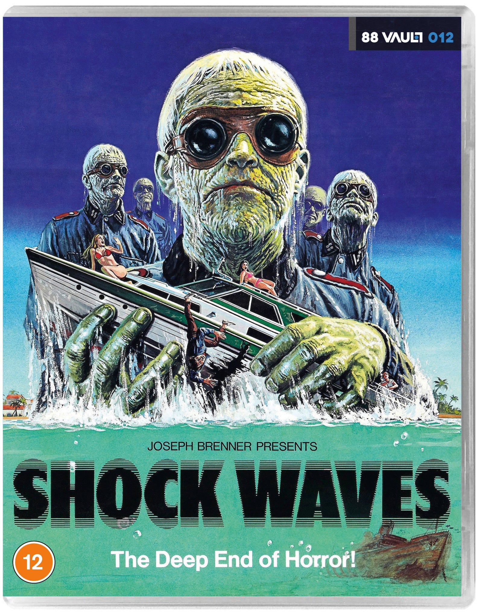 Shock Waves" Blu-ray cover featuring a giant face and small boat at sea.