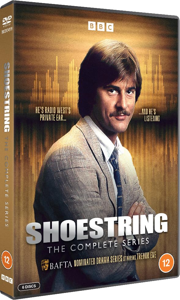 DVD cover for "Shoestring" featuring actor Trevor Eve in a suit.