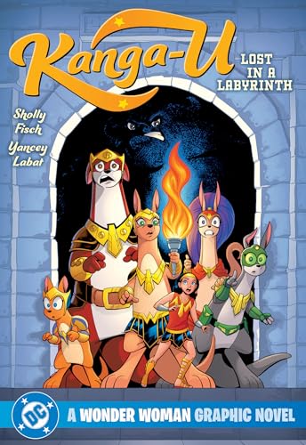“Kanga-U: Lost in a Labyrinth” book cover featuring animal characters in costumes.