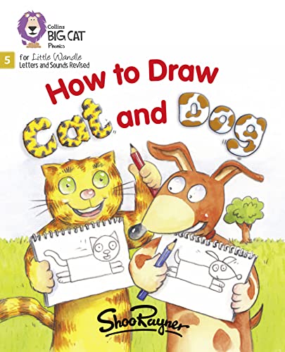 Book cover: illustrated cat and dog drawing, "How to Draw Cat and Dog".