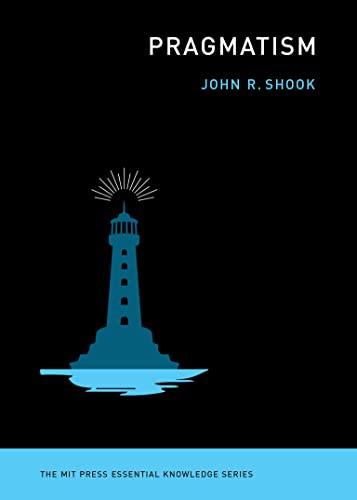 Book cover for "Pragmatism" with a blue lighthouse on a black background.