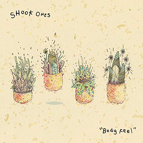 Album cover for Shook Ones’ “Body Feel” featuring illustrated floral arrangements.