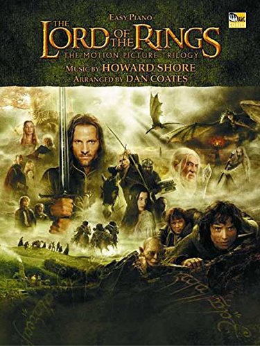 Sheet music cover for "The Lord of the Rings" trilogy, featuring characters.