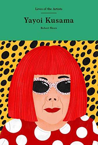 Book cover featuring a portrait of Yayoi Kusama with polka dots.