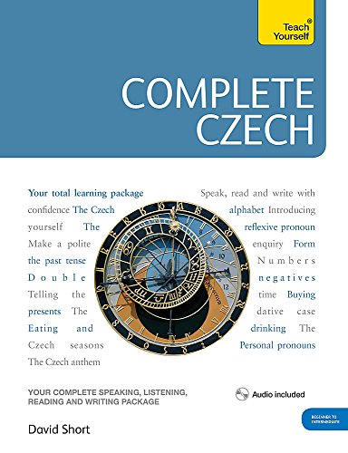 Czech language textbook cover with astronomical clock illustration.
