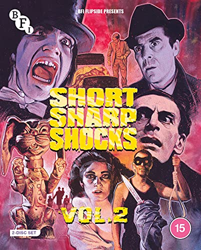 “Short Sharp Shocks Vol.2” Blu-ray cover featuring distressed horror film characters.