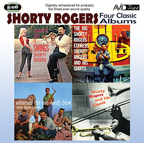 CD cover featuring jazz musician Shorty Rogers and album artwork collage.