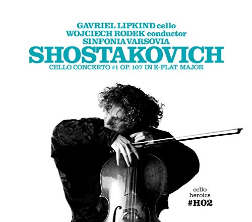 CD cover: cellist playing, teal background, “Shostakovich” text.