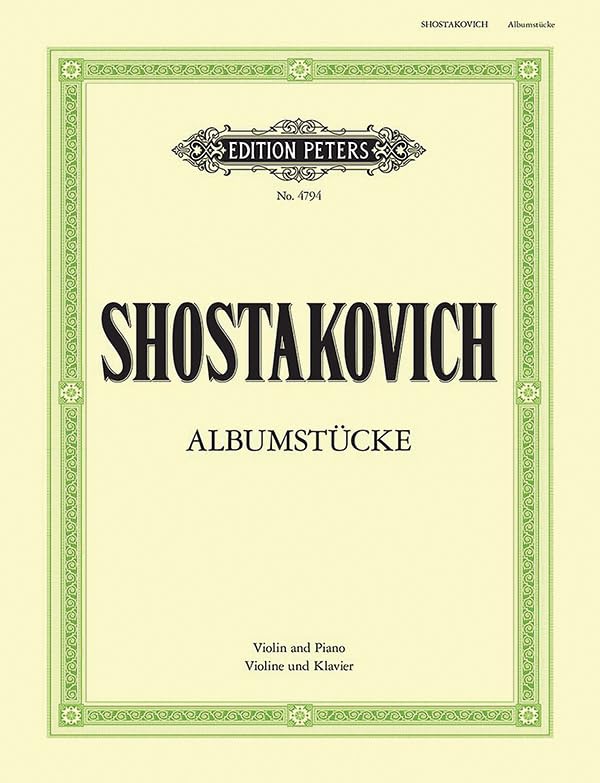 Sheet music cover for Shostakovich’s Albumstücke for Violin and Piano.