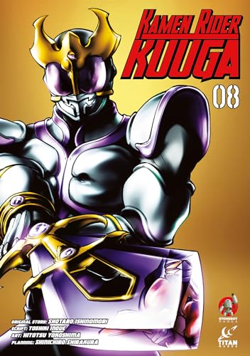 Kamen Rider Kuuga Vol. 8 cover: armored hero in purple and gold.