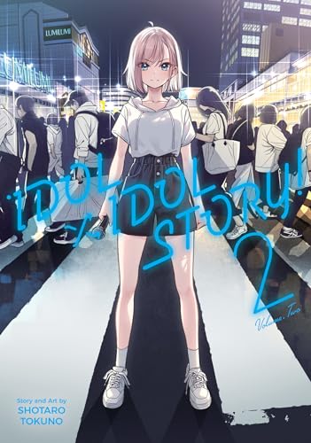 Anime-style cover with a young woman standing in a crowded city street.