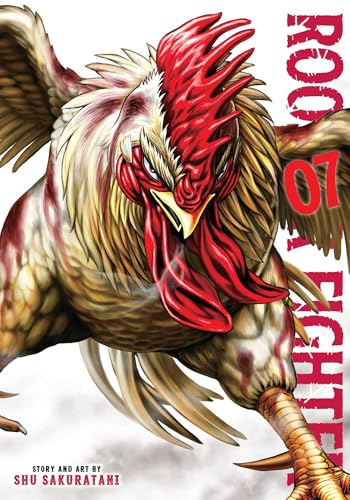 Close-up of an angry, muscular rooster with red comb and wattles.