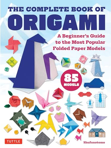 Book cover titled The Complete Book of Origami featuring various colorful folded paper models.