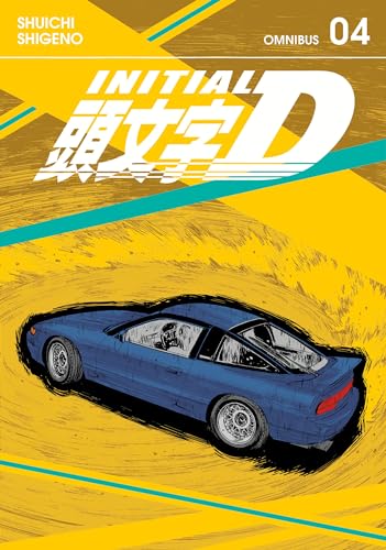 Initial D Omnibus 4 cover featuring a blue sports car on a yellow background.