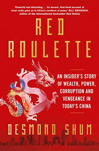 Book cover with red background, gold text, and a dragon illustration over a skyline.