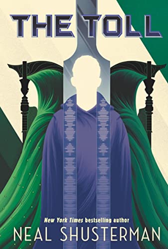 Book cover: hooded figure framed by ornate green and gray structures.